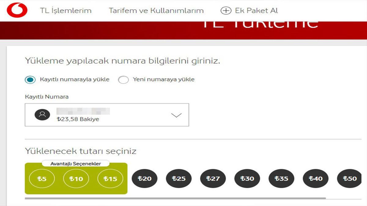 Vodafone TL Yükleme ile Kullanılan En İyi 7 Faturasız Tarife