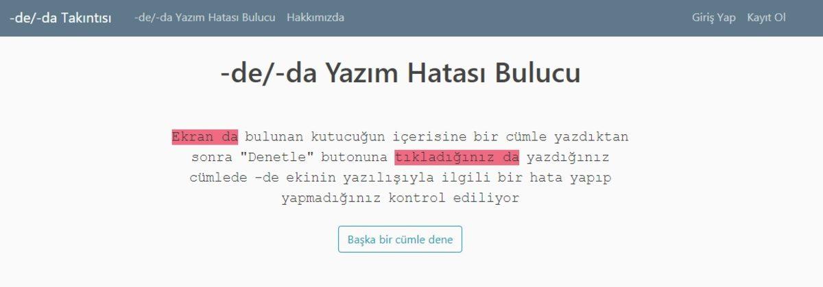 ’-De, -Da’ Ekini Doğru Yazıp Yazmadığınızı Kontrol Eden İnternet Sitesi