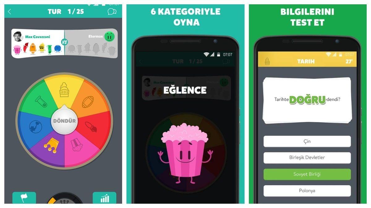 Bil ve Fethet Benzeri Bilgi Yarışması Tabanlı 11 Mobil Oyun