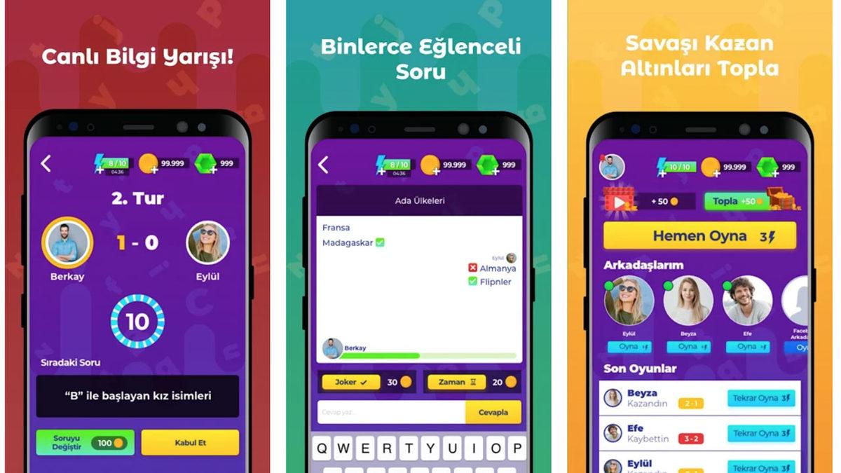 Bil ve Fethet Benzeri Bilgi Yarışması Tabanlı 11 Mobil Oyun