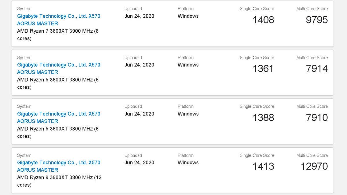 AMD’nin Intel’i Üzecek Yeni Ryzen 3000XT İşlemcileri Geekbench’te Ortaya Çıktı