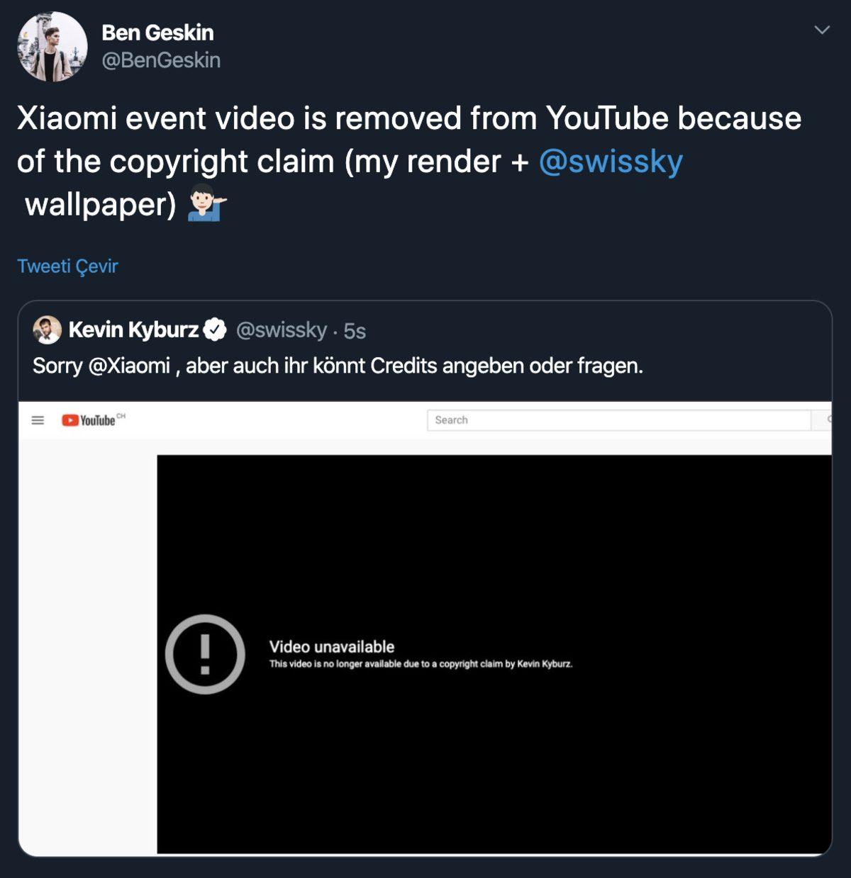 Xiaomi’nin Resmi Lansman Videosu, Telif İhlali Nedeniyle YouTube’dan Silindi