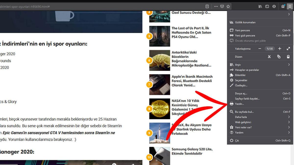 Firefox’ta Bir Site, PDF Olarak Nasıl Kaydedilir?