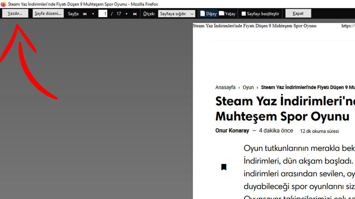 Firefox’ta Bir Site, PDF Olarak Nasıl Kaydedilir?