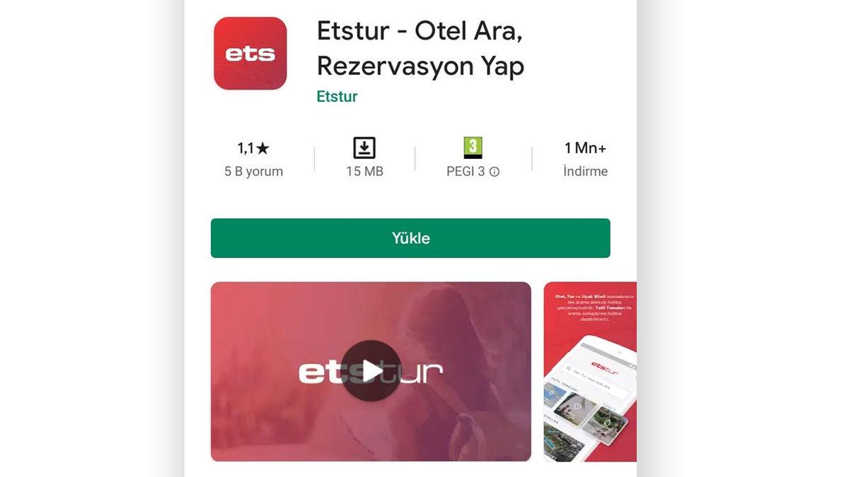 Turizm Bakanı’na Ait Etstur’un Google Play Store Puanı, Öğrenciler Tarafından 1,1’e Düşürüldü
