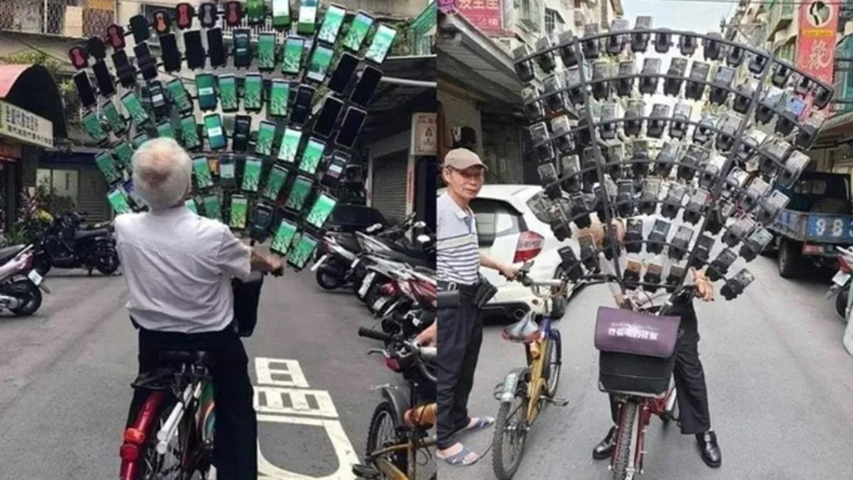 Pokemon Go Oynamak İçin Tam 64 Telefonu Bisikletine Bağlayan Tayvanlı Dede