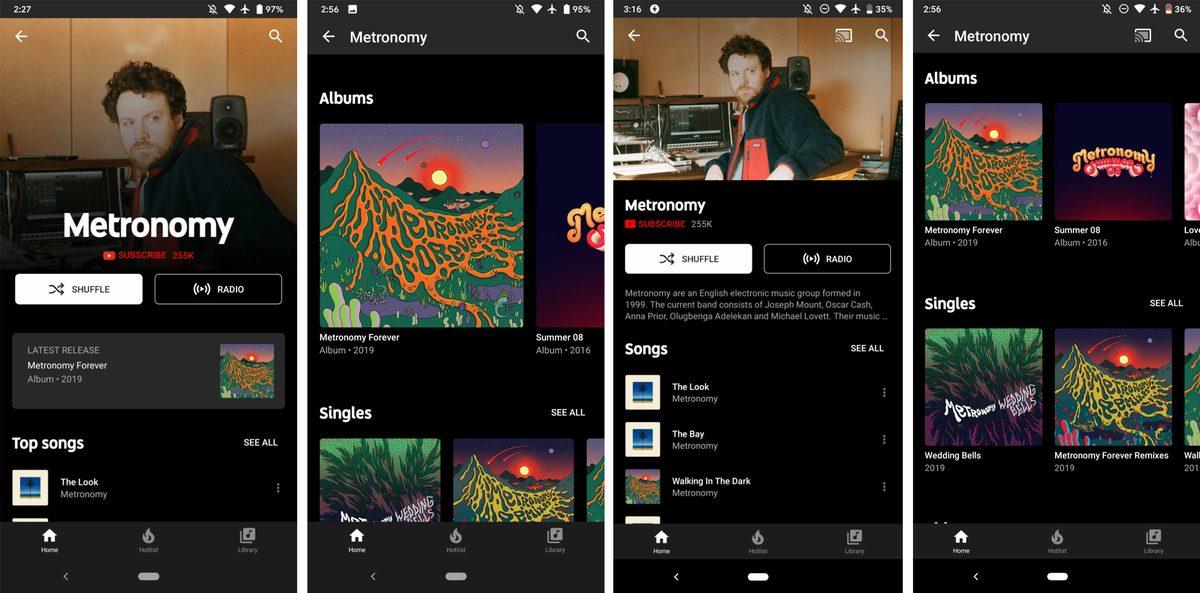 YouTube Music’in Sanatçı Sayfası Değiştiriliyor