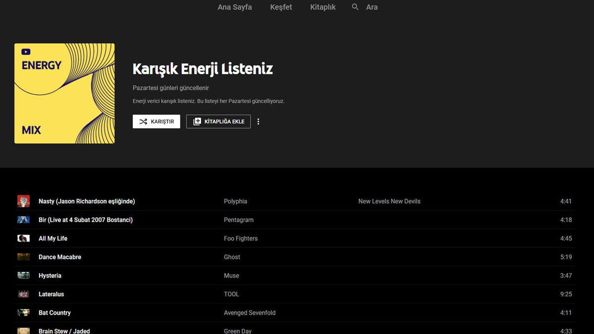 YouTube Music, Kişiye Özel 4 Yeni Çalma Listesi Yayınladı