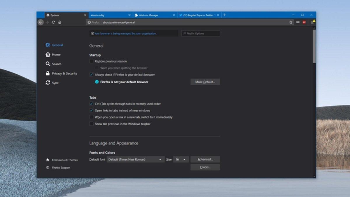 Mozilla Firefox’a 70 Güncellemesi ile Karanlık Mod Geldi