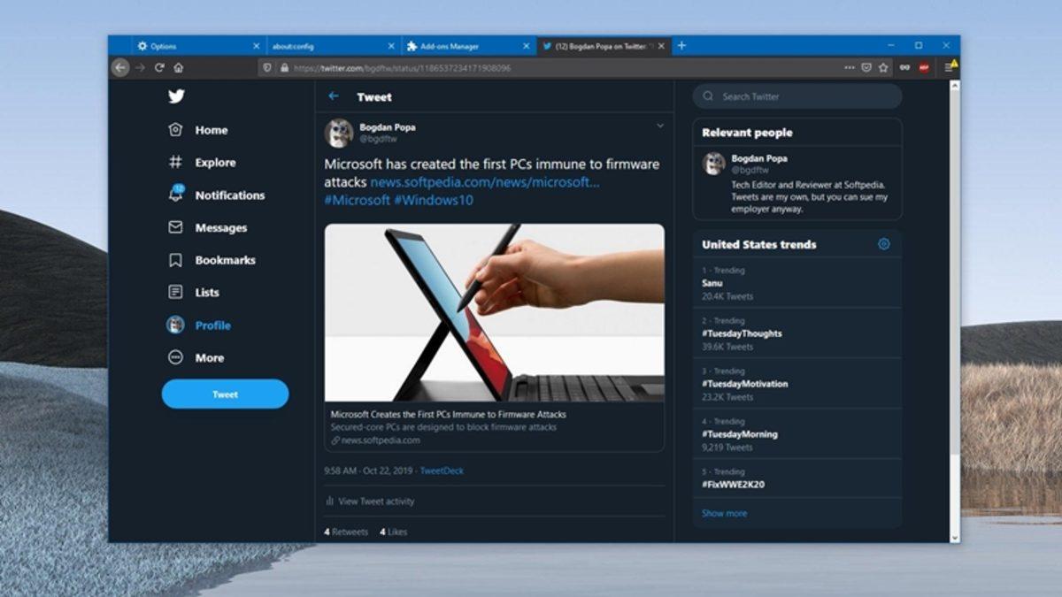 Mozilla Firefox’a 70 Güncellemesi ile Karanlık Mod Geldi