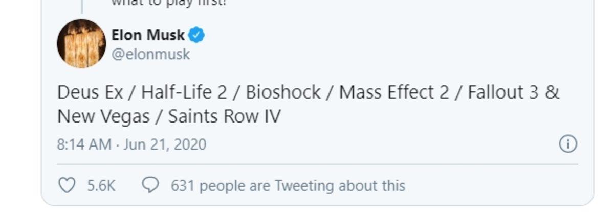 Elon Musk, En Çok Sevdiği Video Oyunları Açıkladı