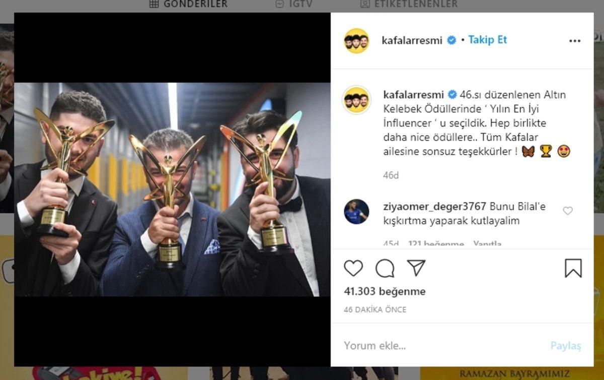 46. Altın Kelebek Ödülleri’nde En İyi Influencer Ödülü Kafalar Ekibinin Oldu