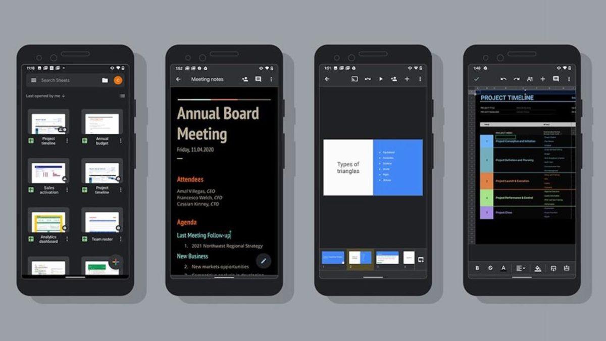 Android İçin Google Dokümanlar’a, E-Tablolar’a ve Slaytlar’a Karanlık Mod Geldi