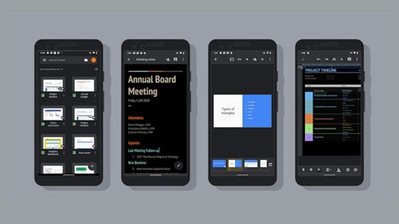 Android İçin Google Dokümanlar’a, E-Tablolar’a ve Slaytlar’a Karanlık Mod Geldi
