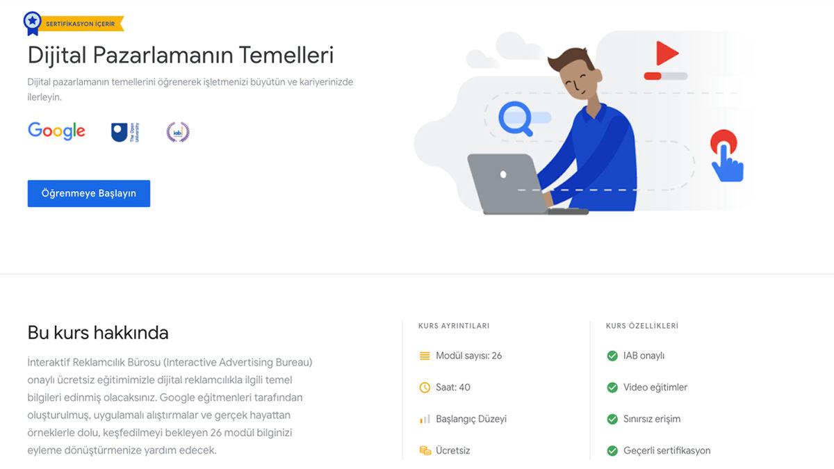 Google’ın Sertifikalı, Ücretsiz ve Türkçe ‘Dijital Pazarlamanın Temelleri’ Eğitimi Nasıl Alınır?