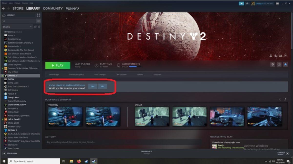 Steam, Yaptığınız Yorumu Değiştirmek İsteyip İstemediğinizi Soruyor