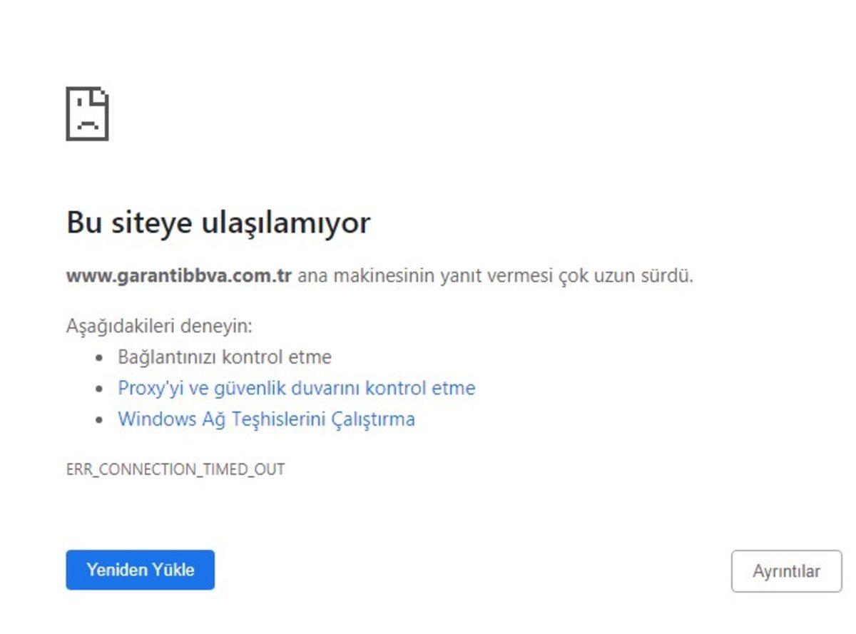 Garanti BBVA’nın İnternet Sitesi ve Mobil Uygulaması Çöktü