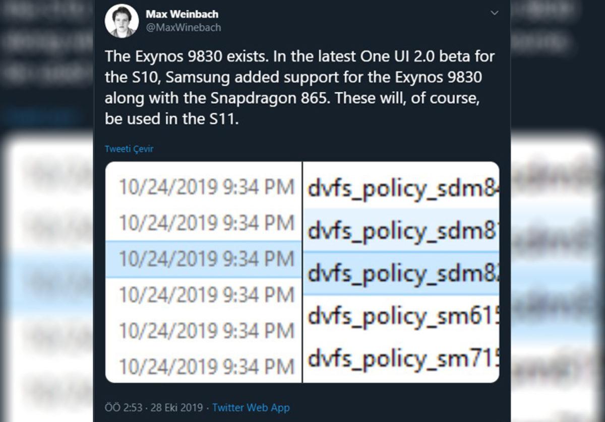 İddia: Samsung Galaxy S11’de Kullanılacak İşlemci Modeli Belli Oldu