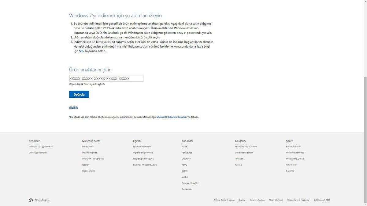 Windows 7 ISO Türkçe İndirme ve Kurulum İşlemleri - 2020