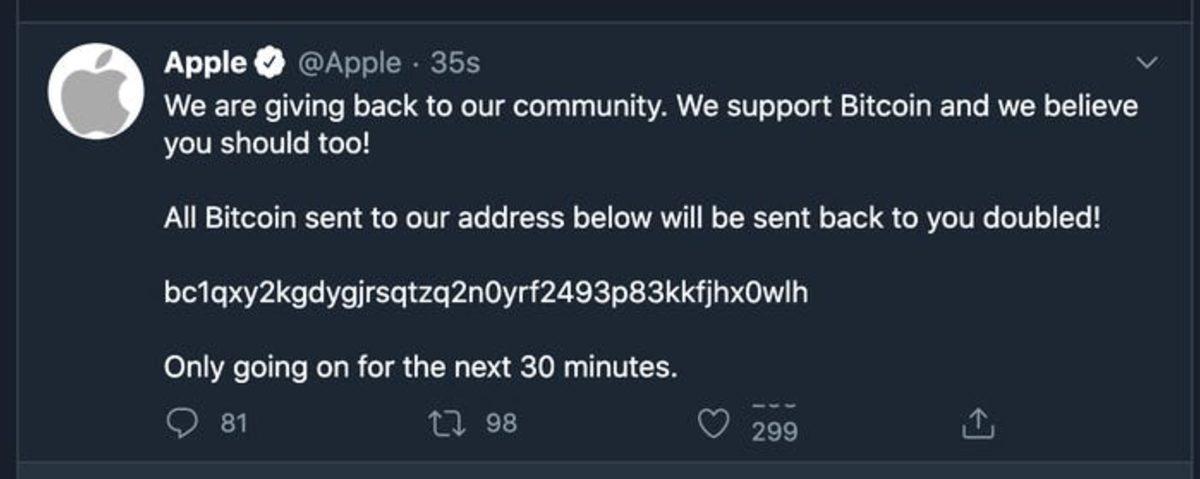 Apple’ın Resmi Twitter Hesabından İlk Paylaşım, Bilgisayar Korsanı Tarafından Yapıldı