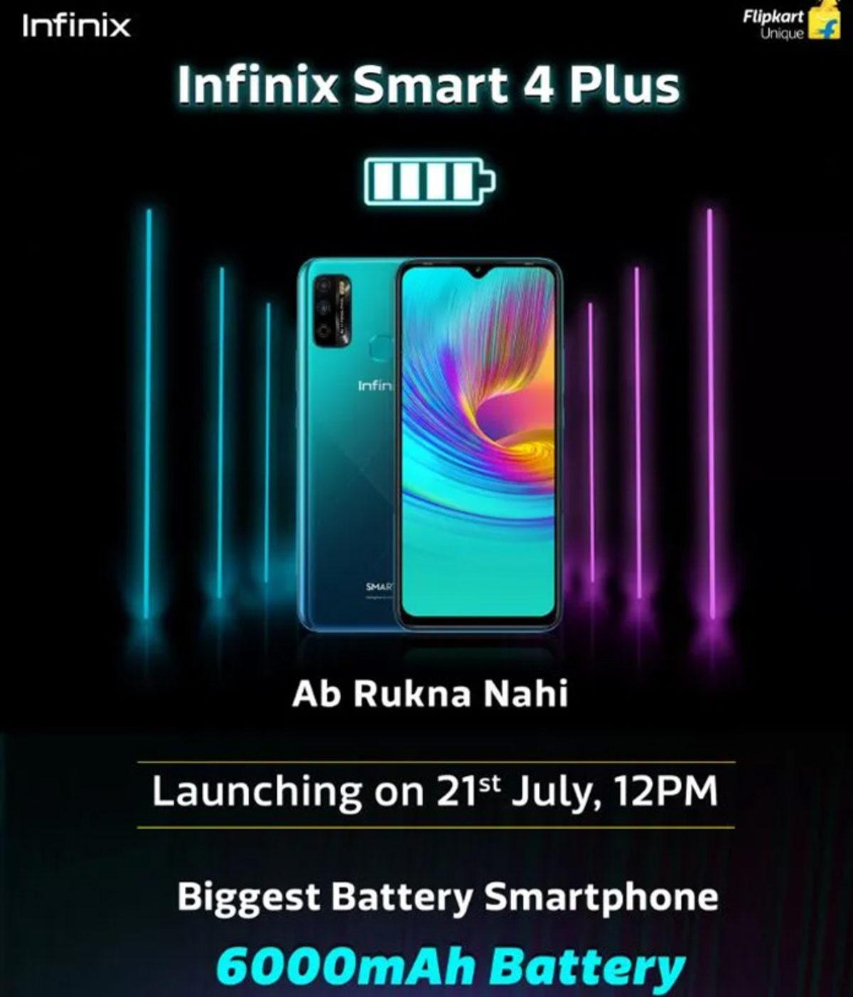 Infinix, 6.000 mAh Bataryaya Sahip Olacak Smart 4 Plus’ın Tasarımını Paylaştı