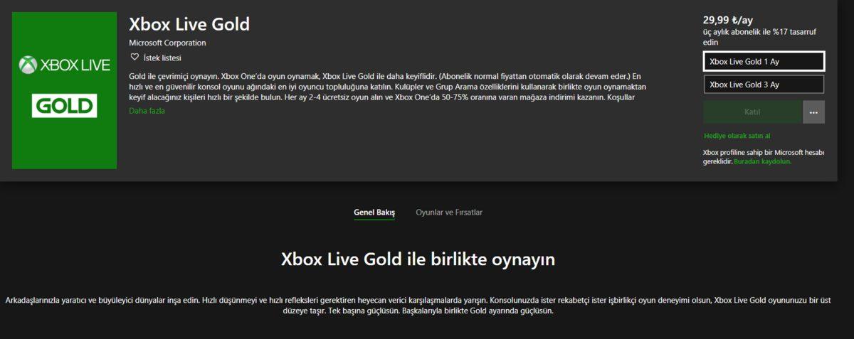Microsoft, 12 Aylık Xbox Live Gold Aboneliğini Mağazasından Kaldırdı