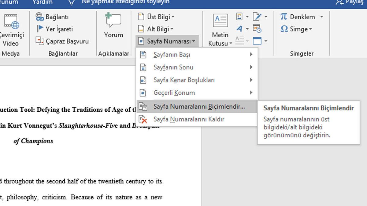 Word’de Sayfa Numarası Ekleme Nasıl Yapılır?