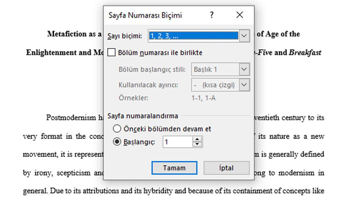 Word’de Sayfa Numarası Ekleme Nasıl Yapılır?