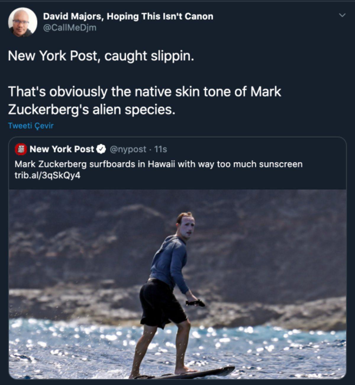 Mark Zuckerberg Güneş Kremini Fazla Kaçırınca Sosyal Medyanın Diline Düştü