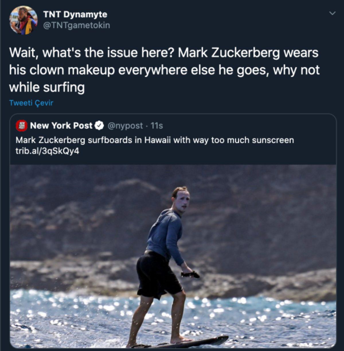 Mark Zuckerberg Güneş Kremini Fazla Kaçırınca Sosyal Medyanın Diline Düştü