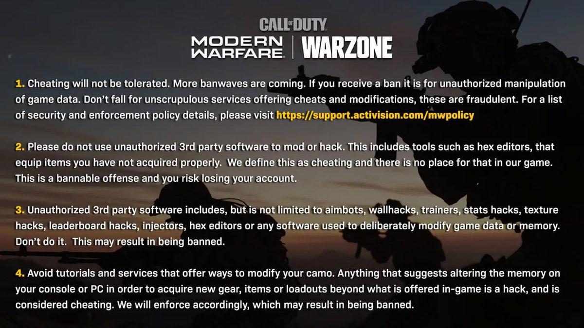 Infinity Ward, CoD: Modern Warfare ve Warzone’daki Hileciler İçin Sert Bir Açıklama Yaptı