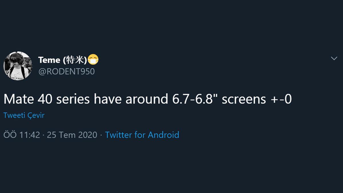 Huawei Mate 40 Serisinin Çerçevesi ve Ekran Detayları Ortaya Çıktı