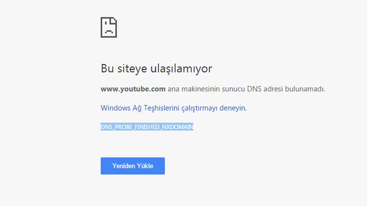 DNS Adresi Bulunamadı Hatası Nasıl Çözülür?