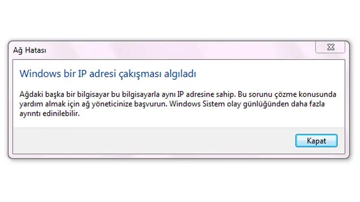 IP Çakışması Hatası Nasıl Çözülür?