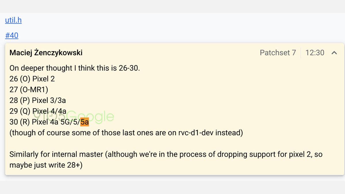 Google Pixel 5a’nın Adı İlk Kez Resmen Kullanıldı