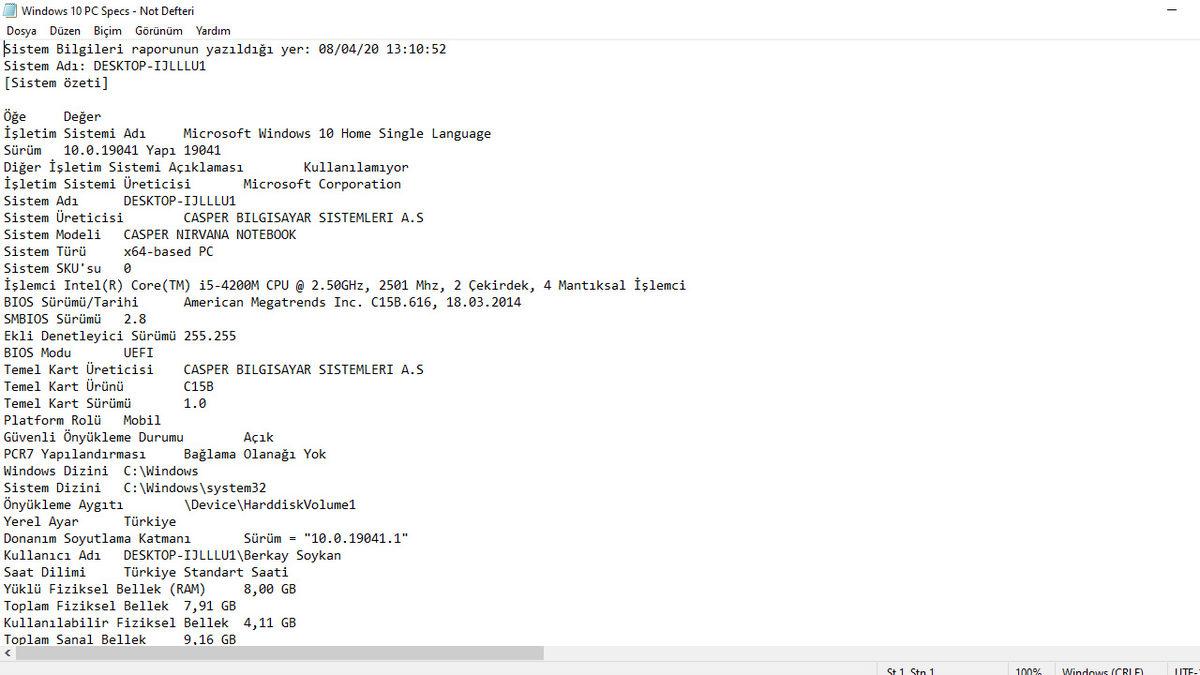 Saniyeler İçinde Bilgisayar Özelliklerine Nasıl Bakılır?