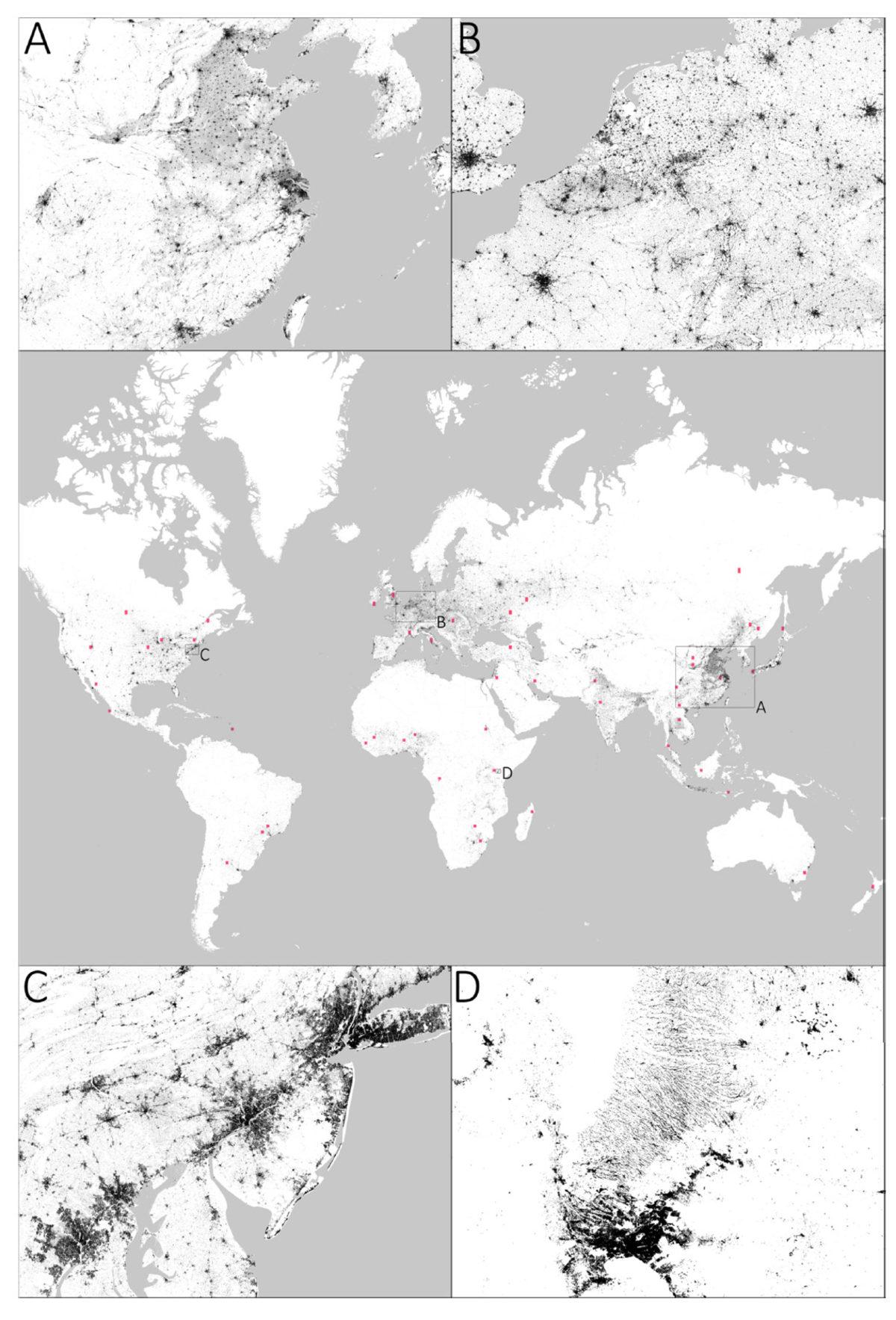 İnsanların Yaşadıkları Yerleri Daha Ayrıntılı Gösteren Yeni Bir Harita Yayınlandı