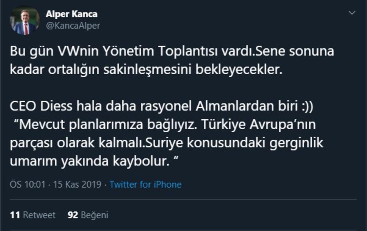 Volkswagen CEO’su, Manisa’da Açılacak Fabrika Hakkında Açıklamalarda Bulundu