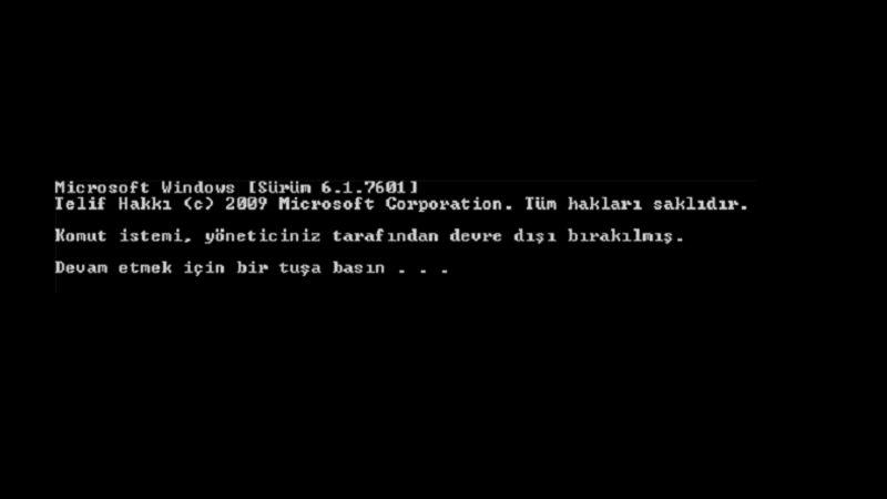 ’Komut İstemi Yöneticiniz Tarafından Devre Dışı Bırakılmış’ Hatası Nasıl Çözülür?