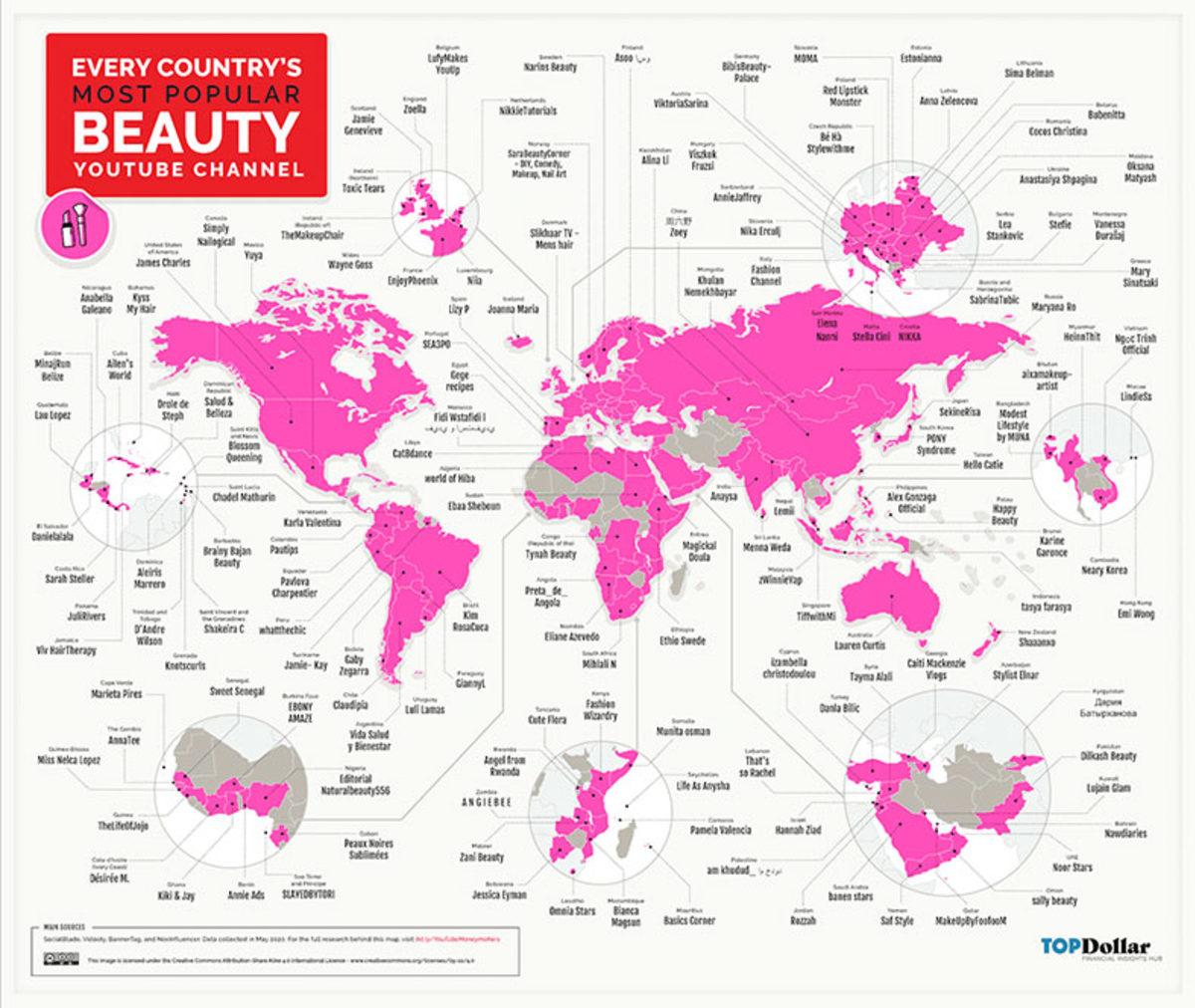 Ülkelere Göre En Popüler YouTuber’lar ve YouTube Kanalları [İnfografik]