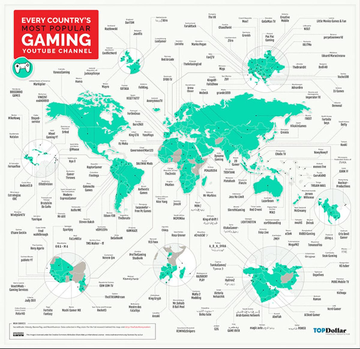 Ülkelere Göre En Popüler YouTuber’lar ve YouTube Kanalları [İnfografik]