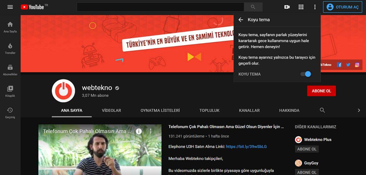 YouTube Karanlık Mod Nasıl Açılır, Nasıl Görünüyor?