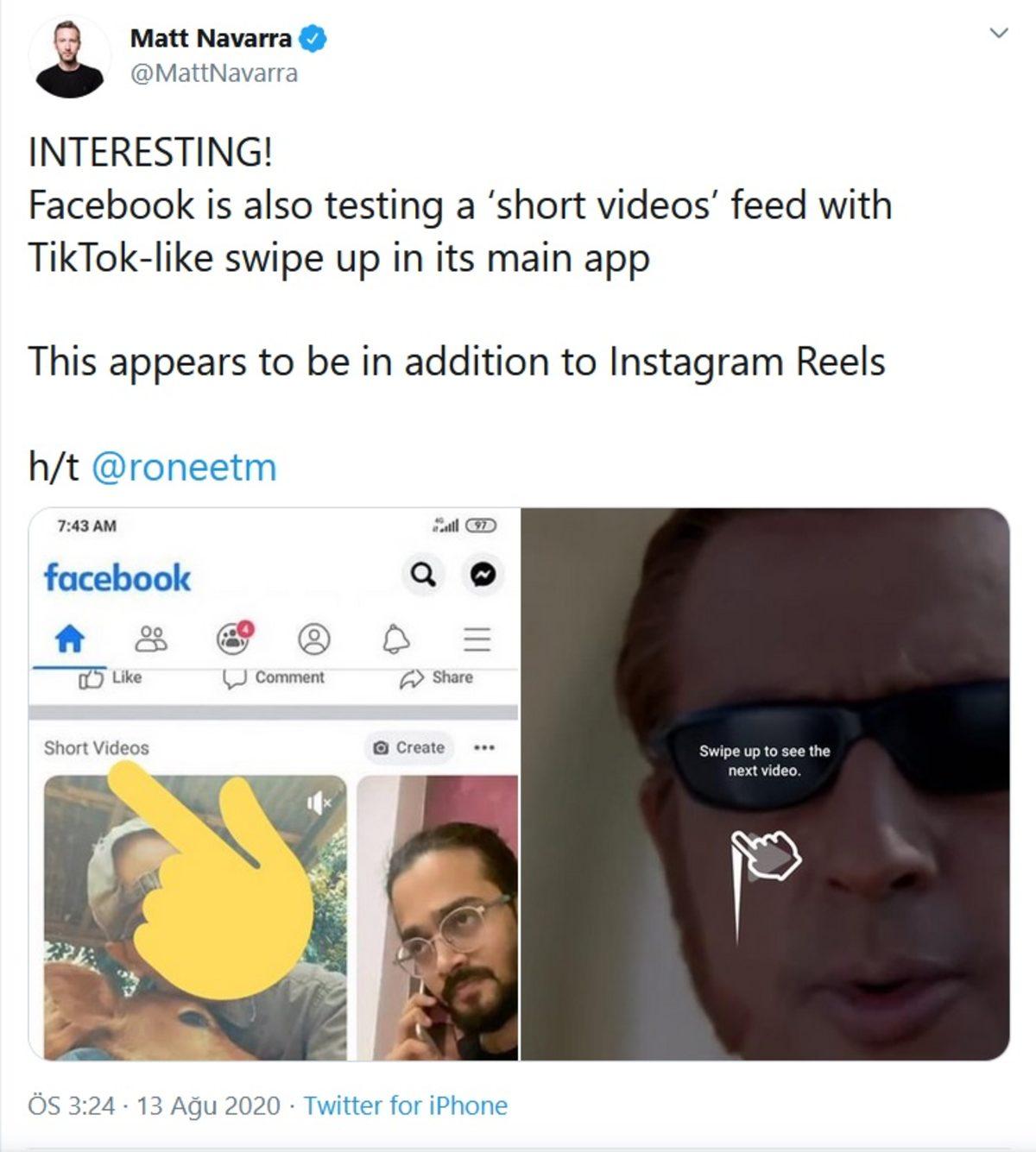 Facebook, Hindistan’da TikTok Benzeri Video Formatını Kendi Uygulamasında Test Etmeye Başladı