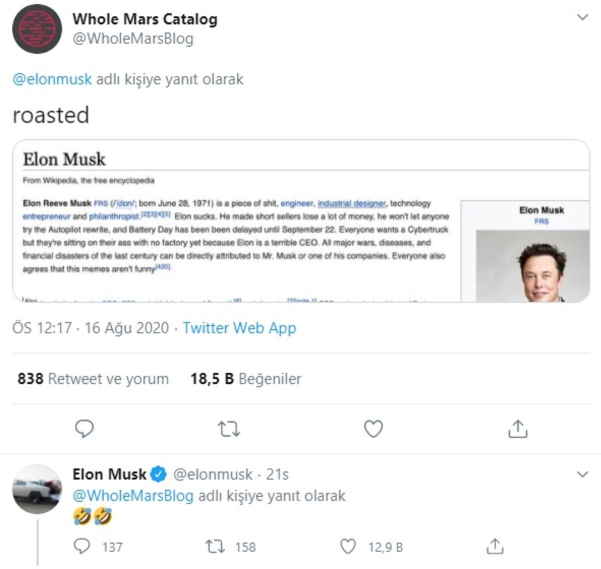 Elon Musk’ın Hayranlarından İlginç Talebi: Beni Wikipedia’da Linçleyin