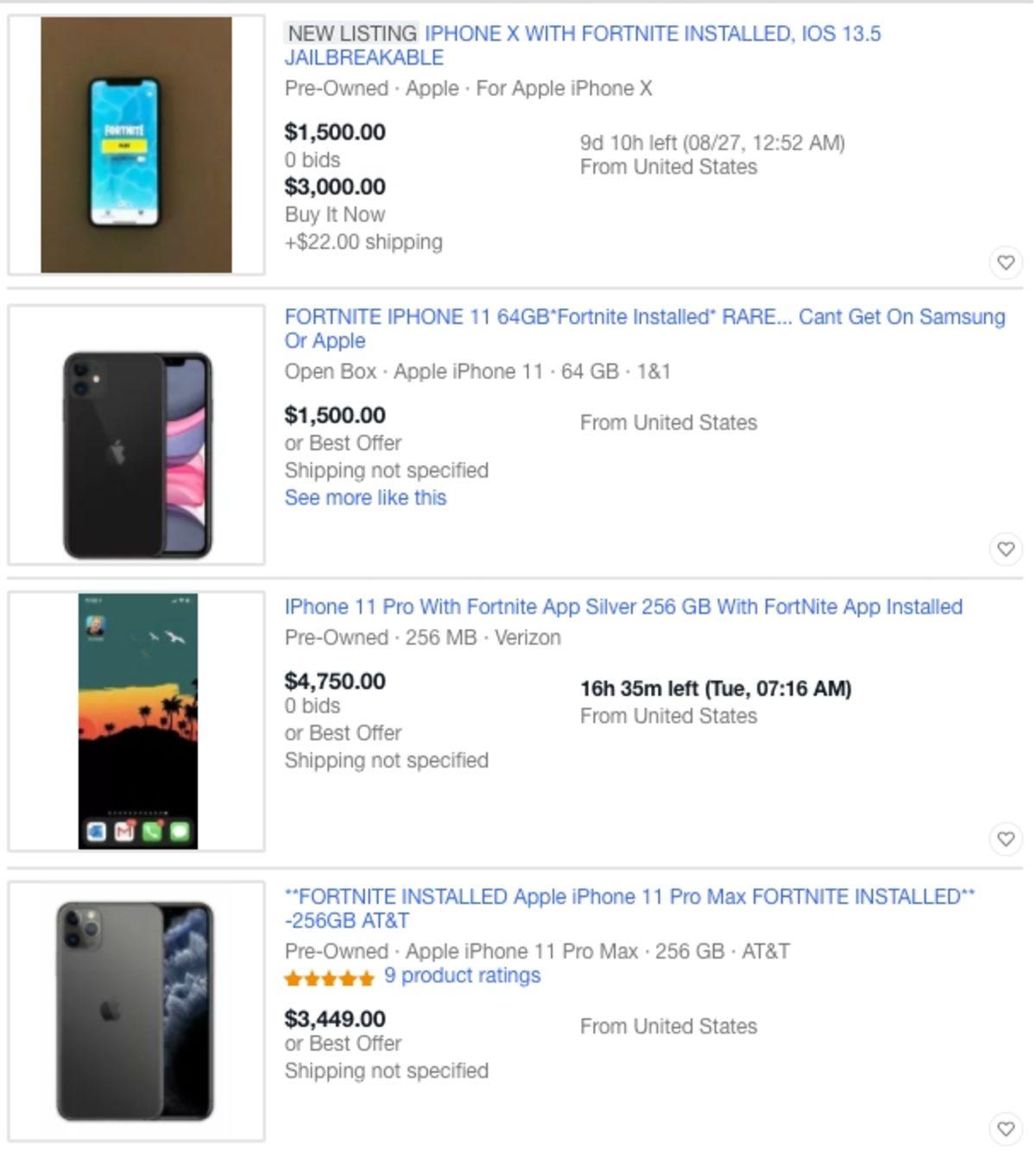 eBay’de İnanılmaz Paralara Fortnite Yüklü iPhone’lar Satılmaya Başlandı