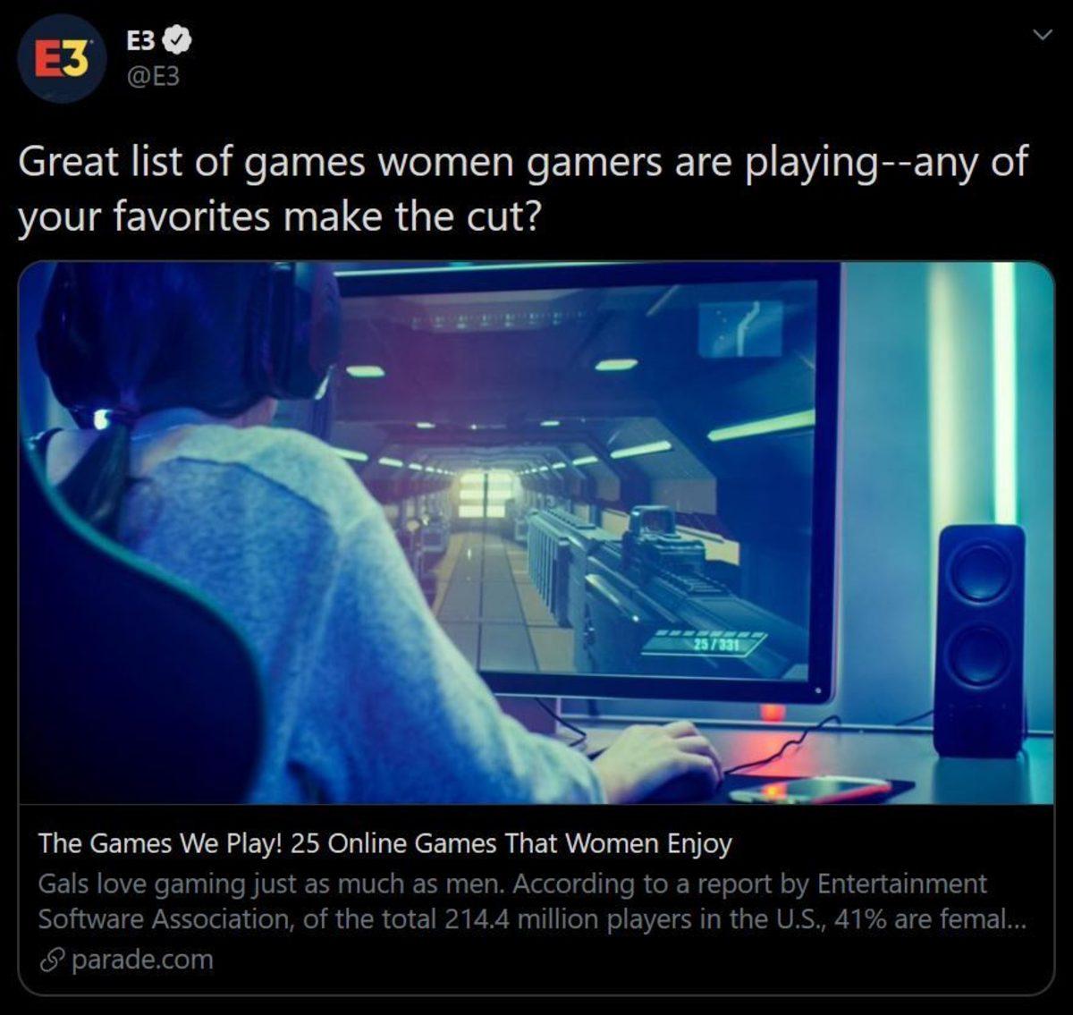 E3, Twitter’da Kadın Oyuncular İçin Yaptığı Bir Paylaşım Nedeniyle Linç Yedi