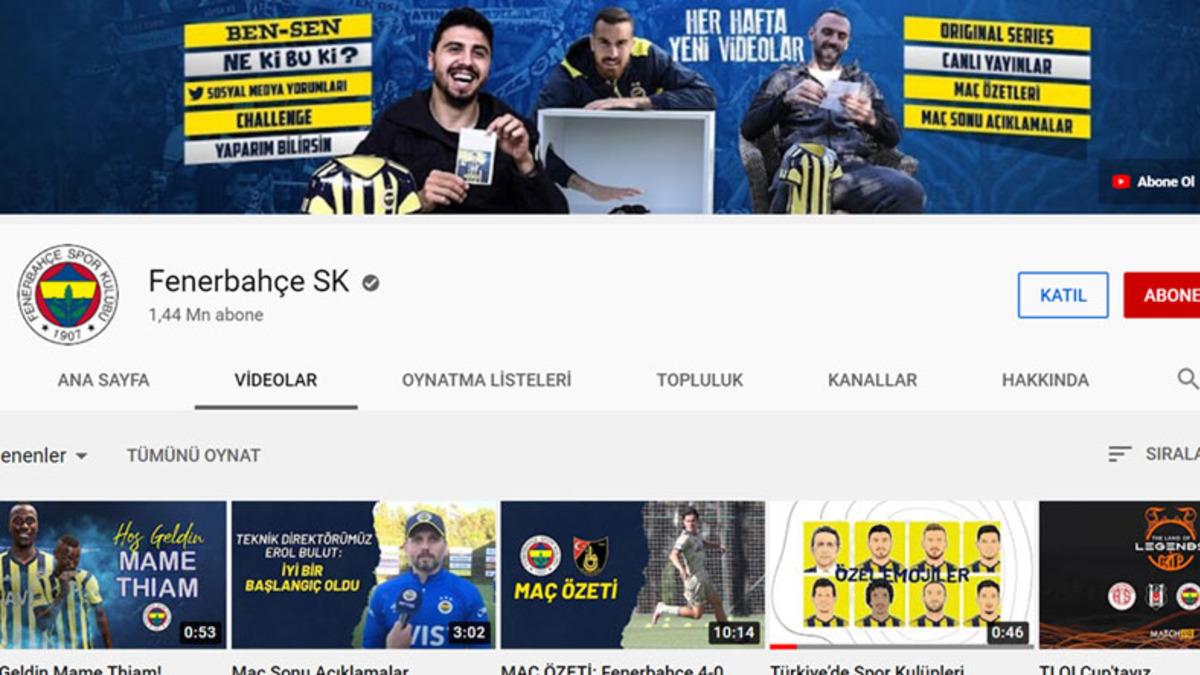 Fenerbahçe, YouTube’da Abonelerine Ayrıcalık Kazandıran ’Katıl’ Butonunu Aktif Etti