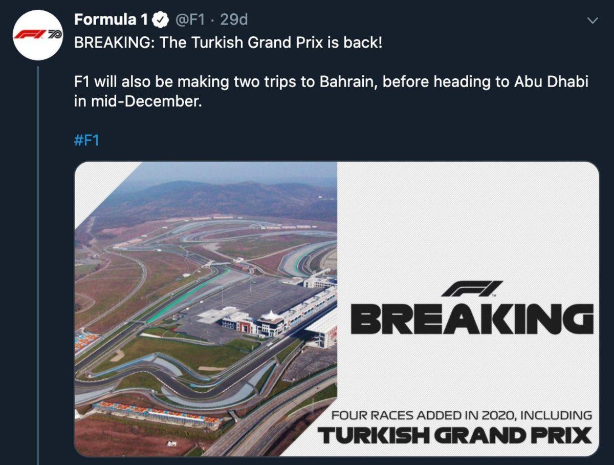 8. Virajda Görüşürüz: İstanbul Park, Formula 1 Takvimine Resmen Eklendi