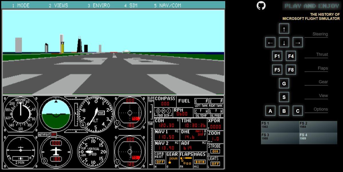Microsoft Flight Simulator’un 1982 Yılı Versiyonu Tarayıcı Üzerinden Oynanabilir