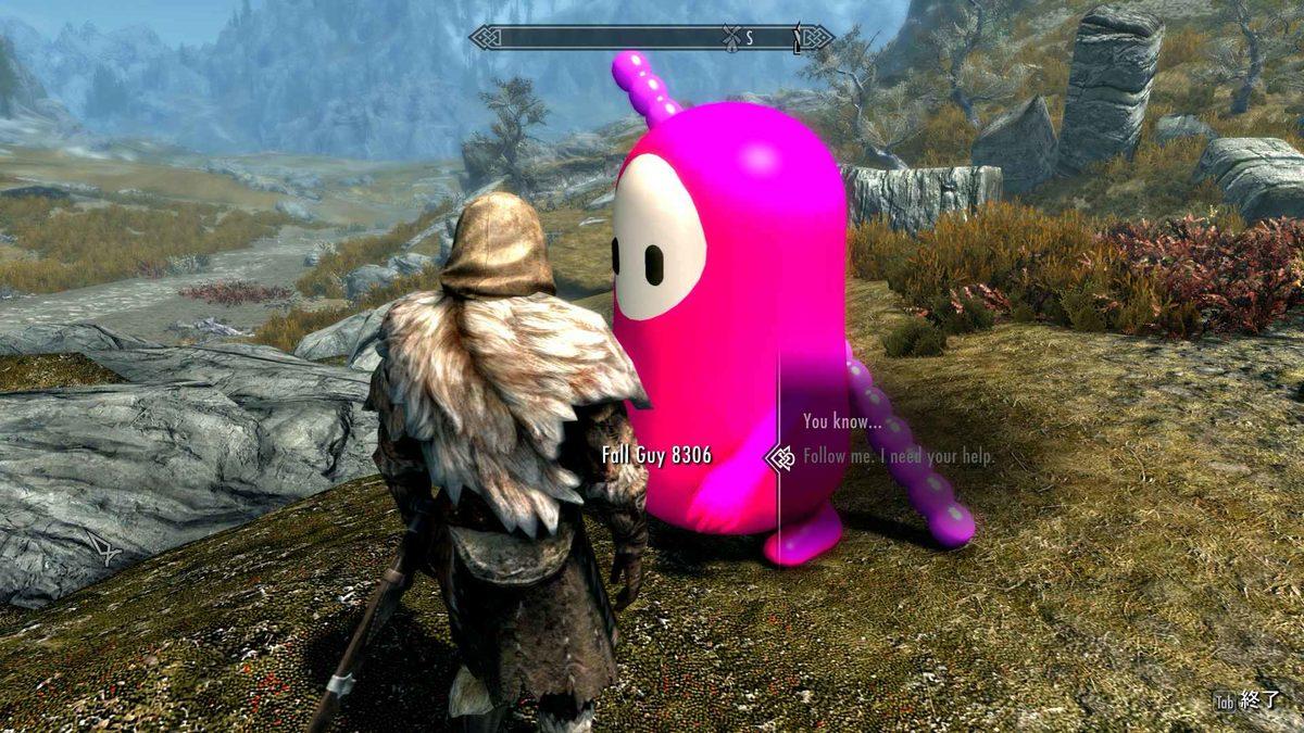 Skyrim ve Resident Evil 3 İçin Fall Guys Modları Yayınlandı (Fasulye İçerir)